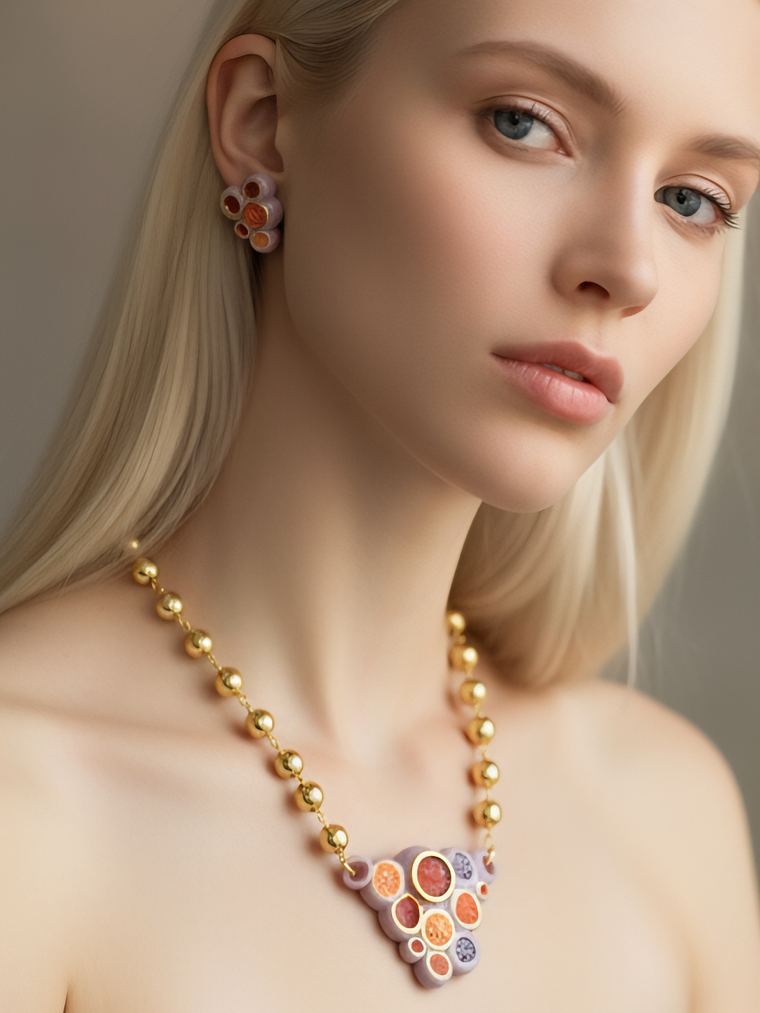 Collar Anemona malva neon 2