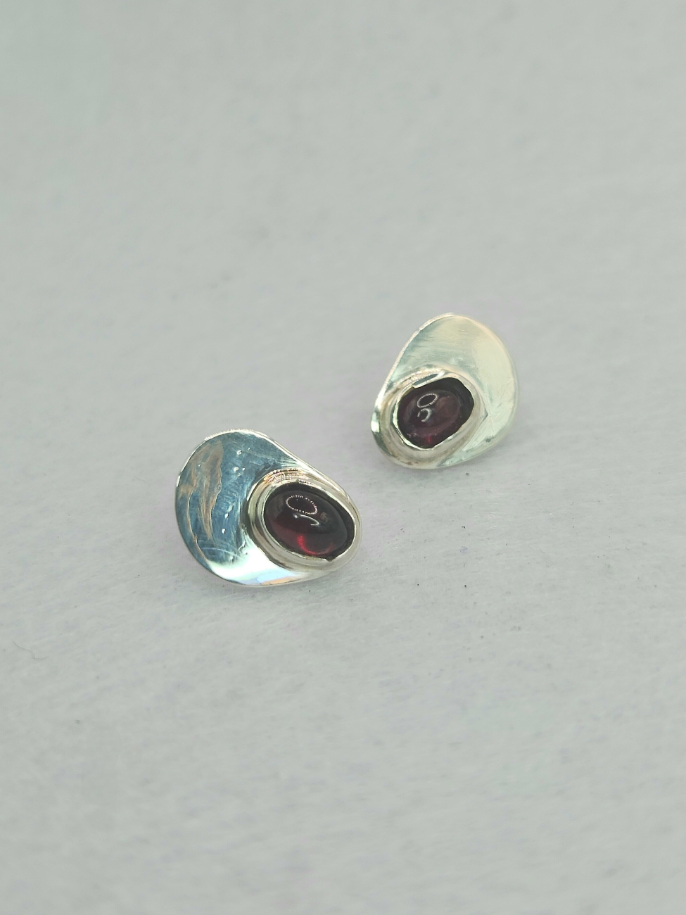 Aros Granate Circular Plata 950 Colgantes Regalo Mujer