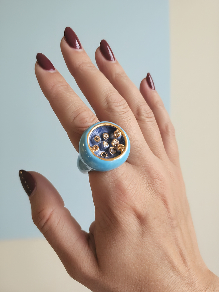 Anillo Jardin secreto turquesa 2