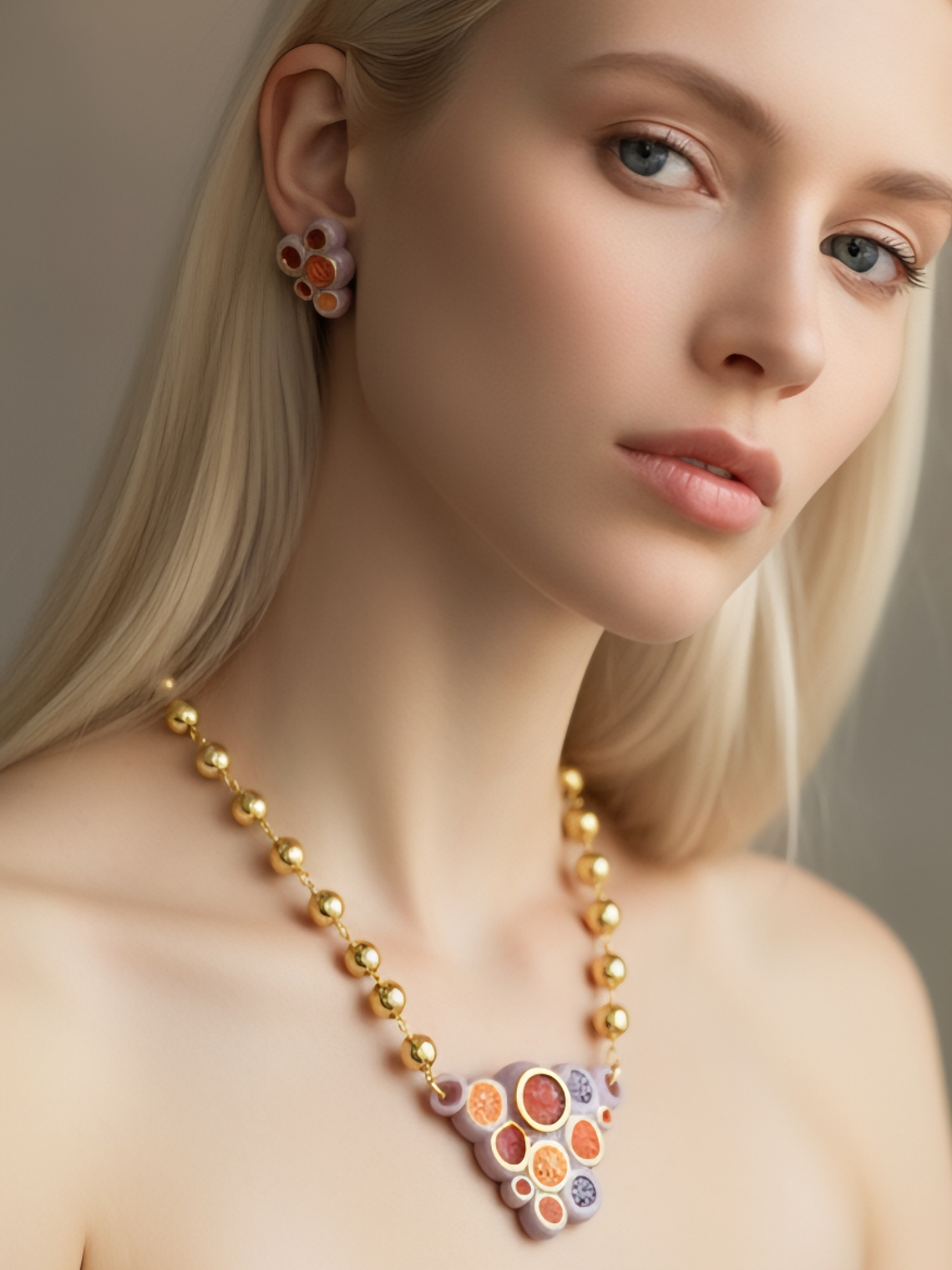 Collar Anemona malva neon 2