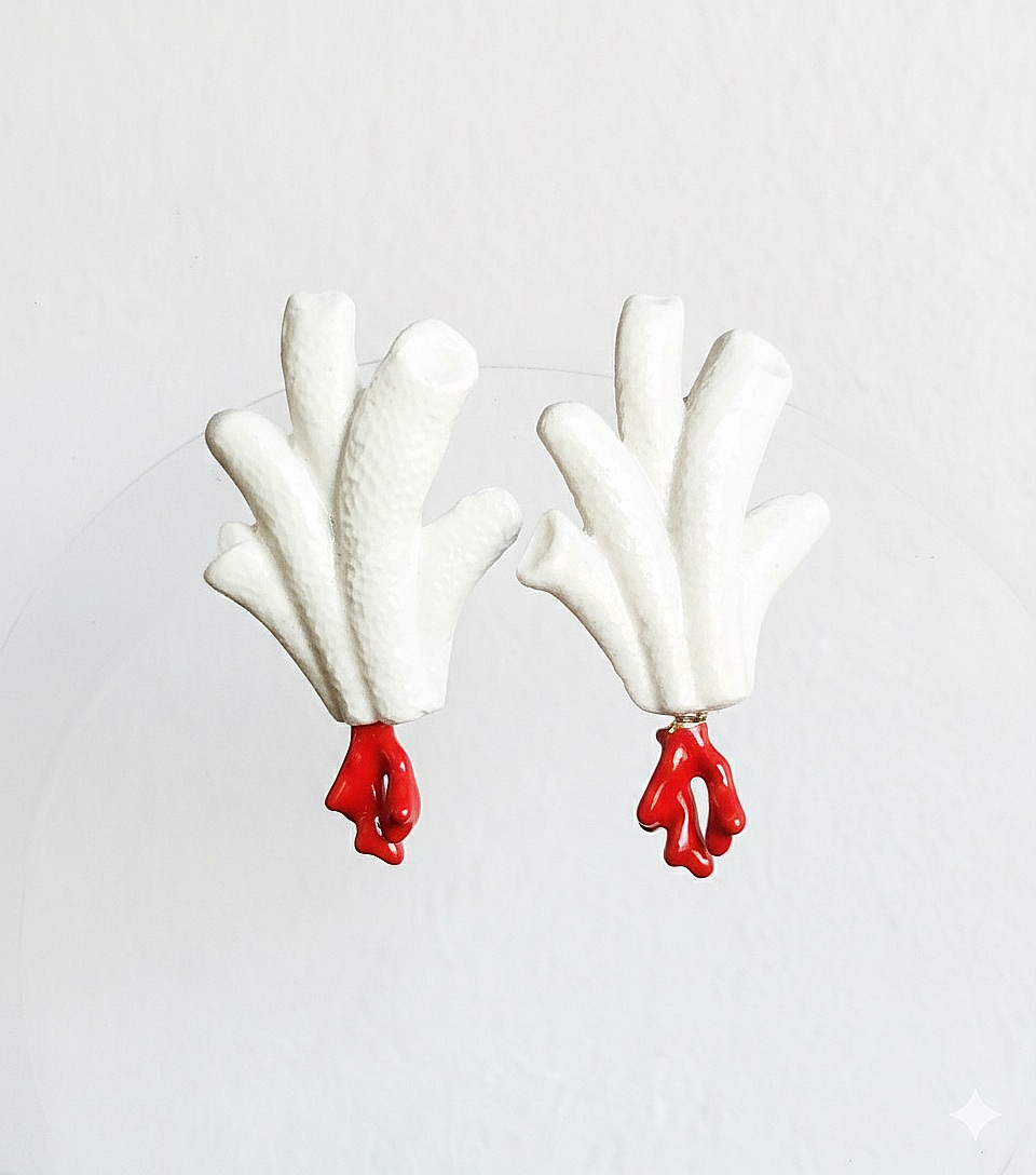 Aros Anemona blanca coral