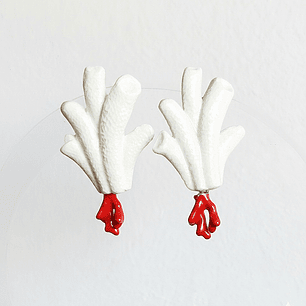 Aros Anemona blanca coral