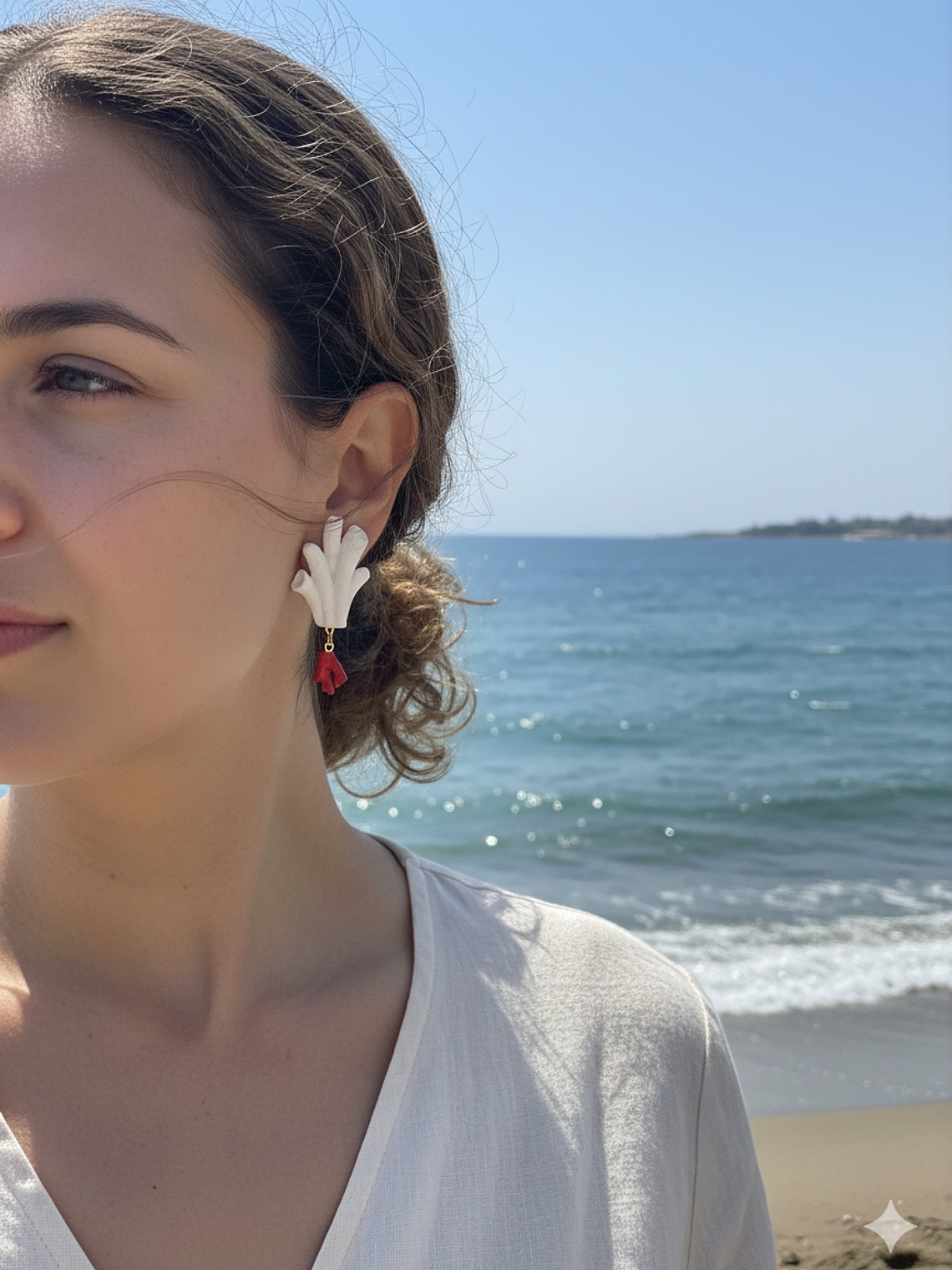 Aros Anemona blanca coral 2