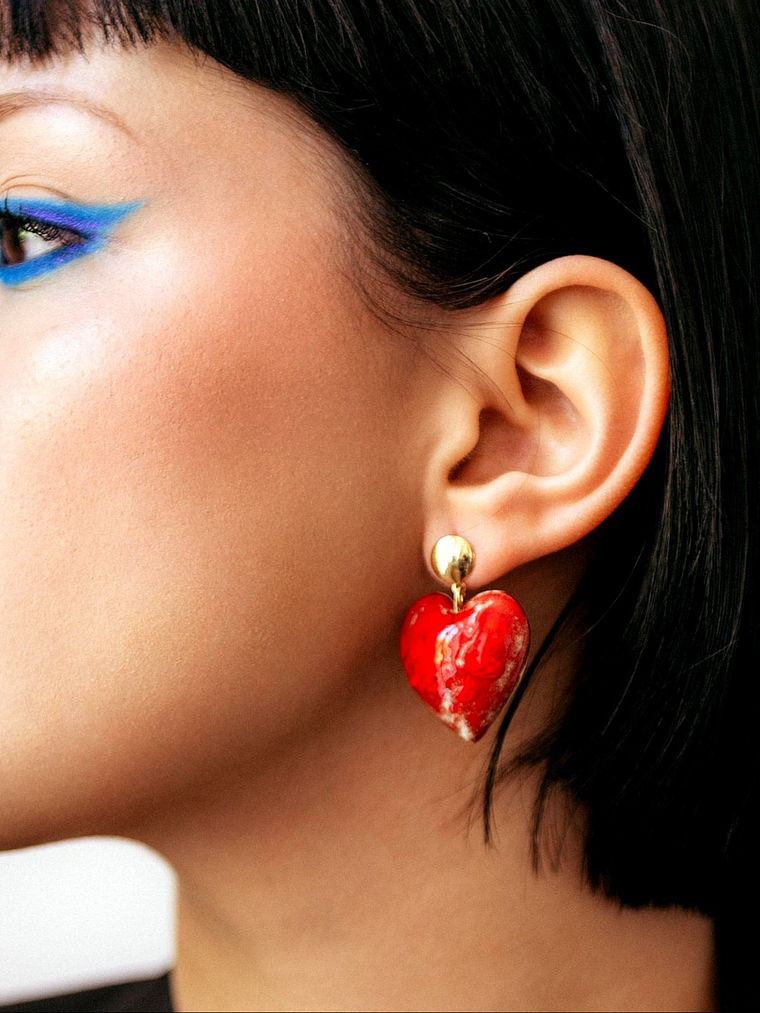 Aros corazon de porcelana 2