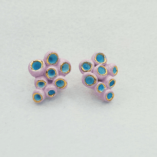 Aros Anemona malva turquesa