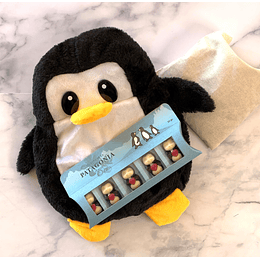 Caja de Chocolates y Pingüinito Térmico: Set Especial para Calentar Tu Corazón