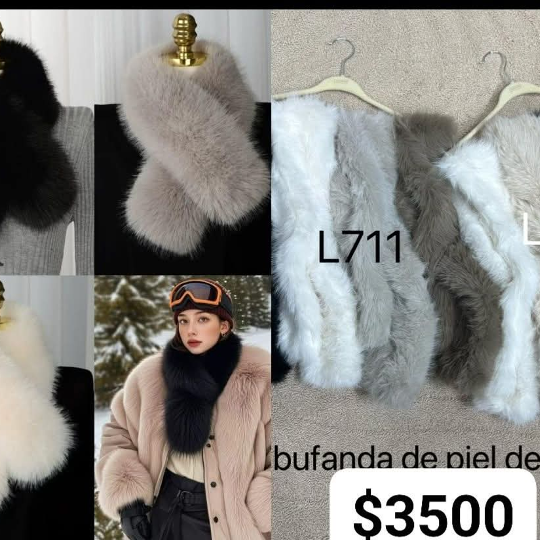 bufanda .peludito tipo estola zorro 1