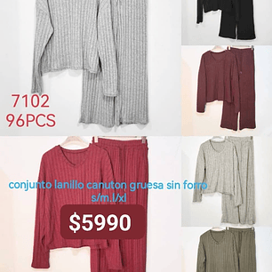 Conjunto lanilla pantalon recto