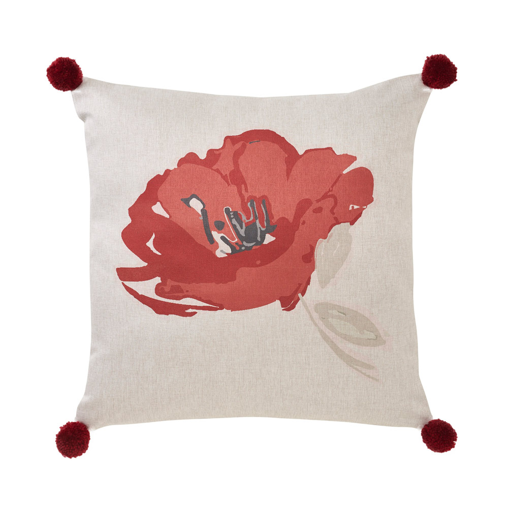 Cojin decorativo 50x50 cm flor rosado