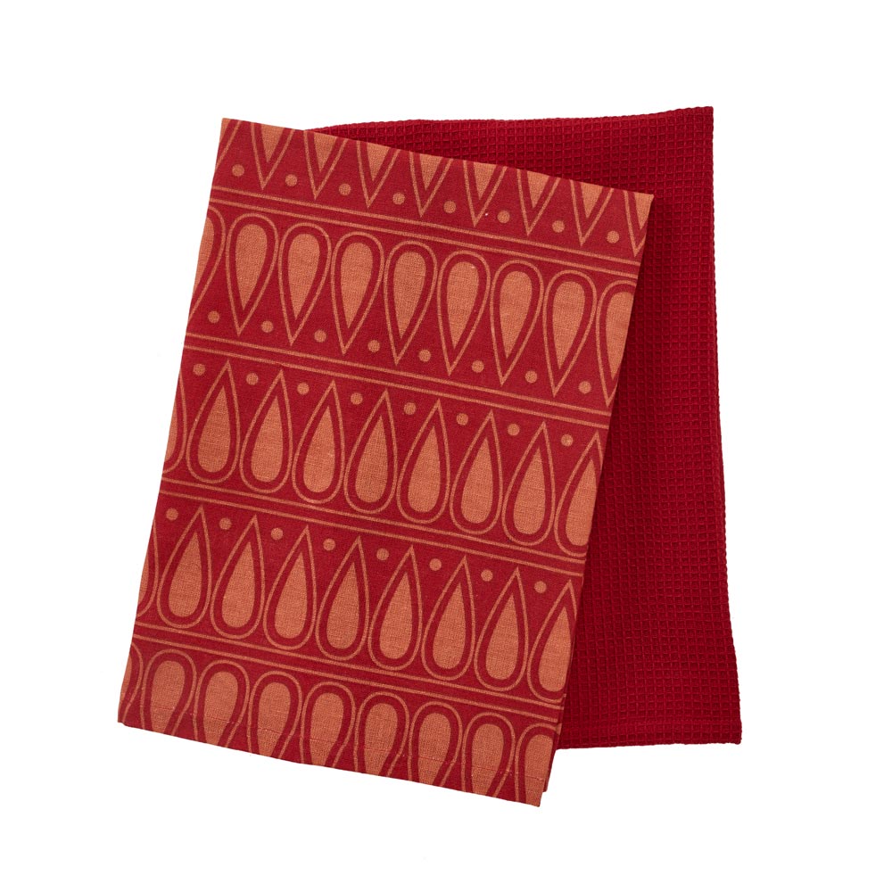 Set 2 paños de cocina Rojo
