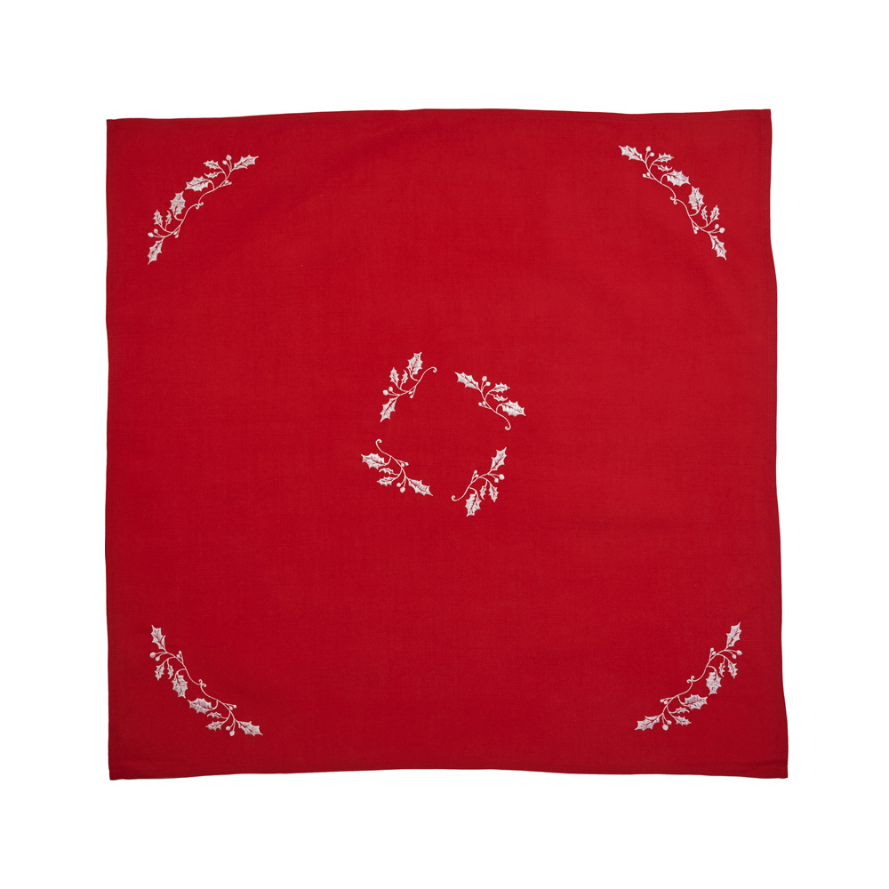 Carpeta Bordada Navidad Muerdago Rojo