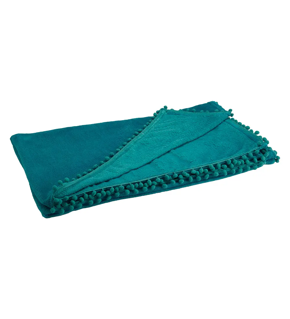 Manta Pom Pom verde