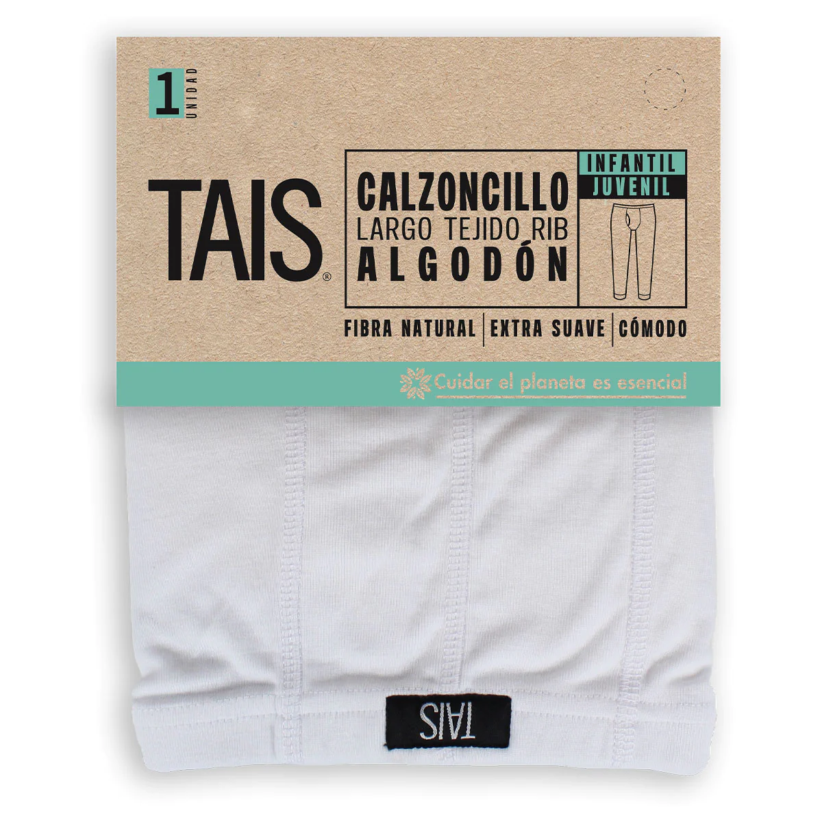 Calzoncillo largo algodón blanco