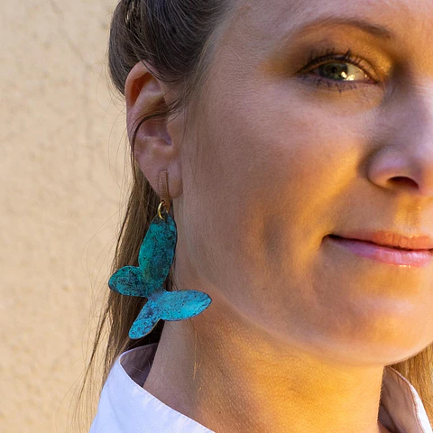 Aros o Pendientes de mariposa  "butterfly Cu"
