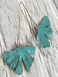 Pendientes (Aros)  de hoja Gingko Biloba Patinadas - Miniatura 2