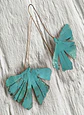 Pendientes (Aros)  de hoja Gingko Biloba Patinadas - Miniatura 2