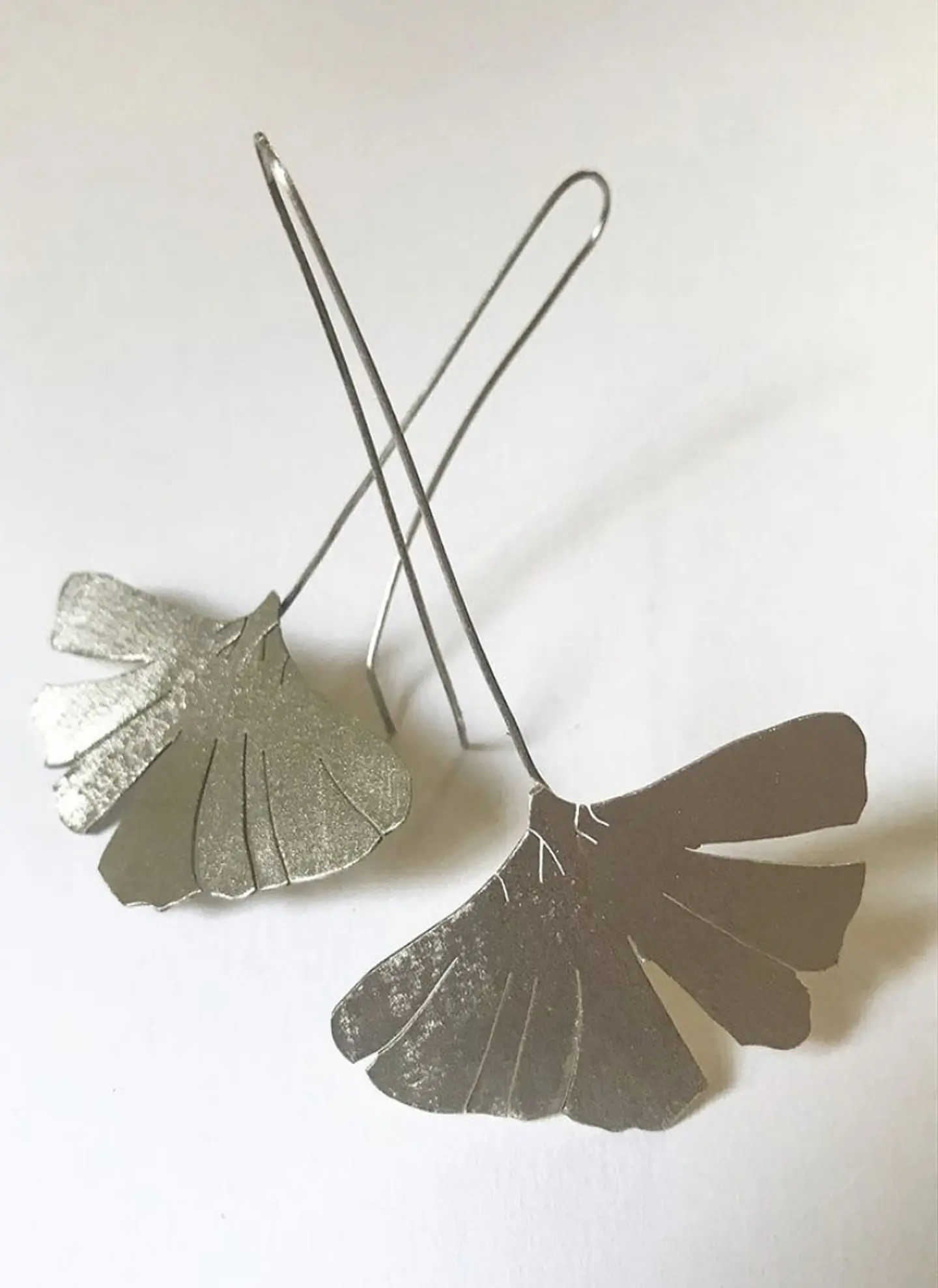 Aros o Pendientes   de hoja Gingko Biloba clásicas  4