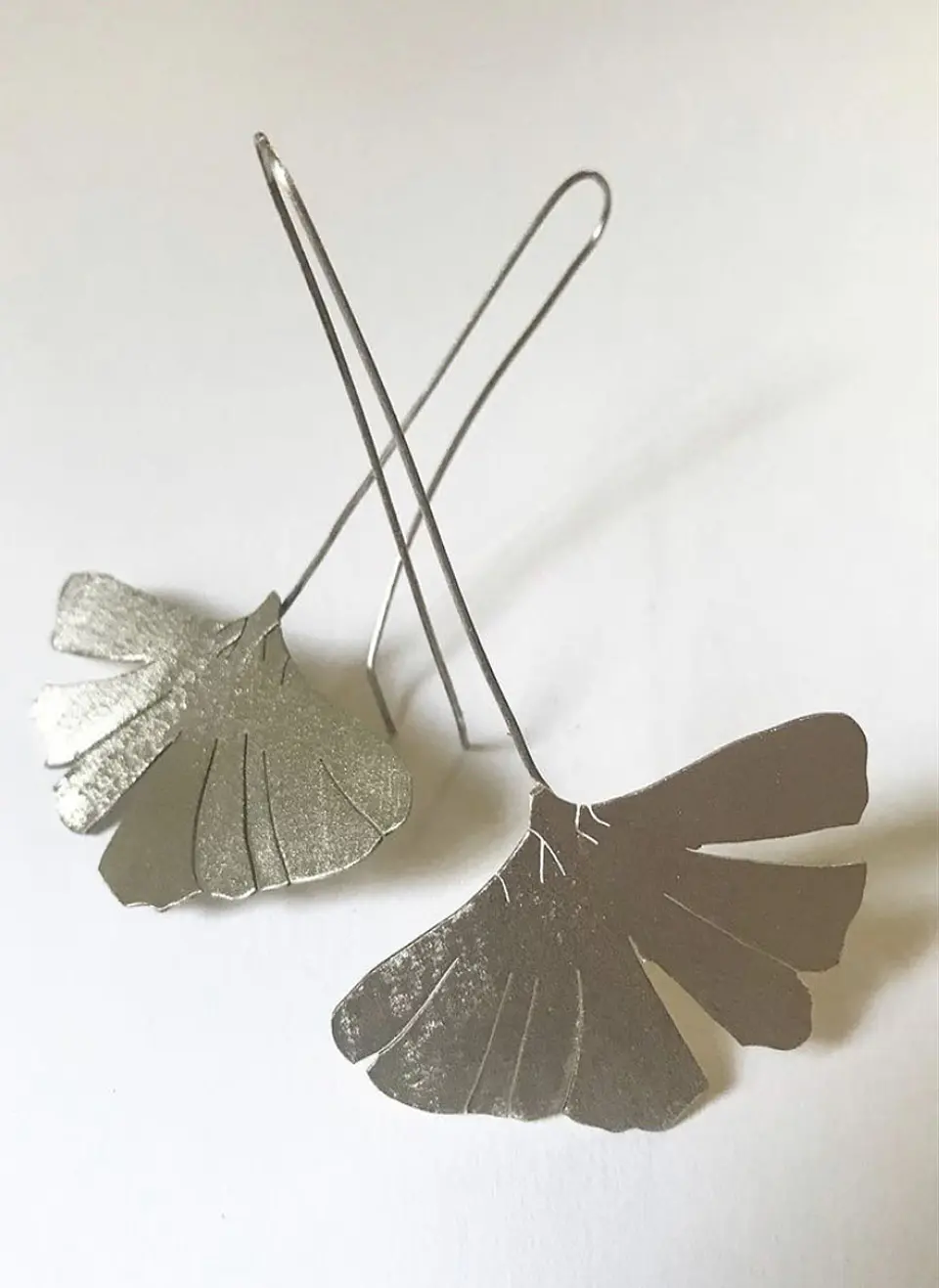 Aros o Pendientes   de hoja Gingko Biloba clásicas  4