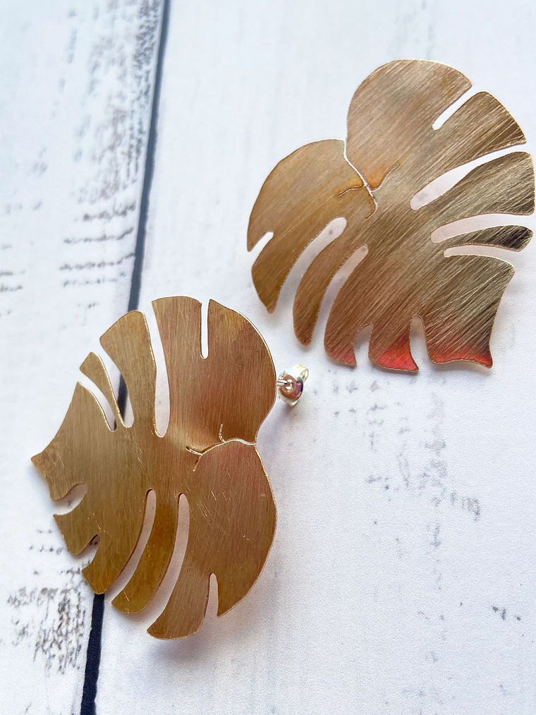 Aros o Pendientes de  hojas de Monsteras 