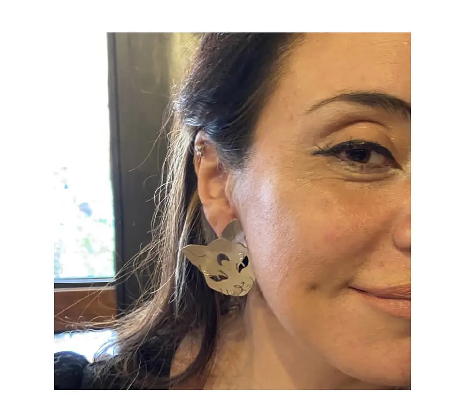 Aros o Pendientes de gato “gato lunar
