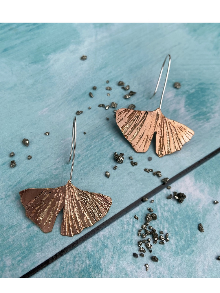 Pendientes de hojas Mini gingko Biloba figurativo 1