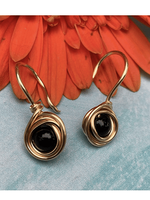 Aros o Pendientes  nido turmalinas 