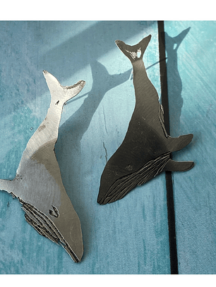 Aros ballenas grabadas al ácido