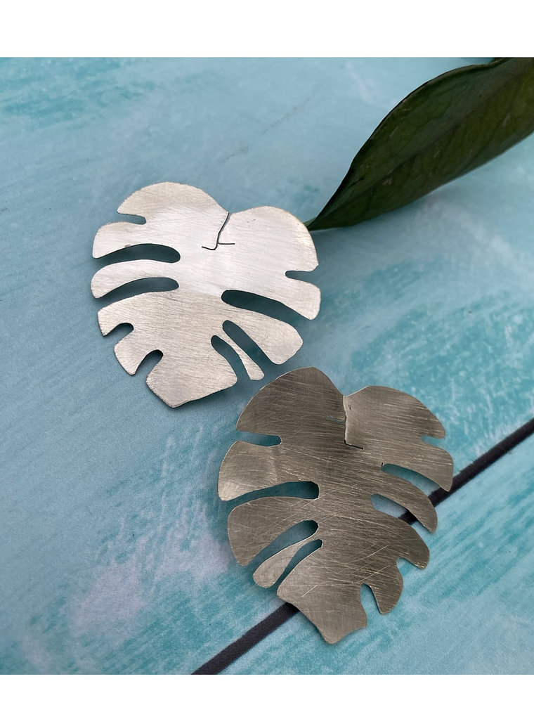 Aros o Pendientes de  hojas de Monsteras 