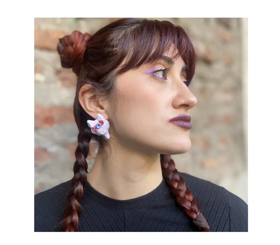 Pendientes loba foxylobi floreada  2