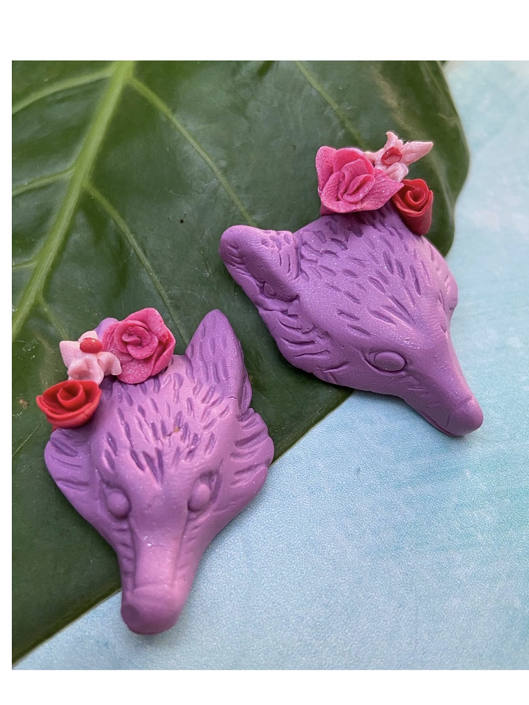 Pendientes loba foxylobi floreada  4