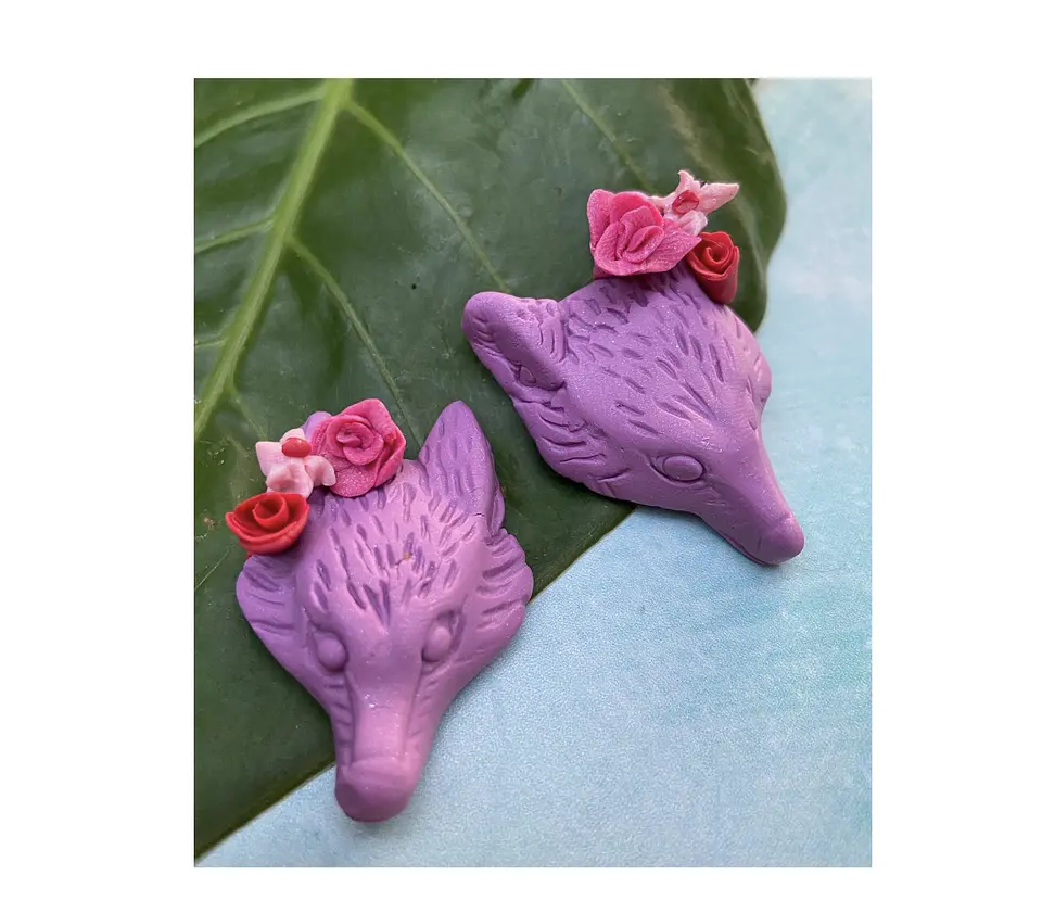 Pendientes loba foxylobi floreada  4