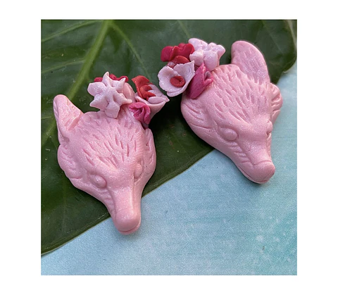 Pendientes loba foxylobi floreada 