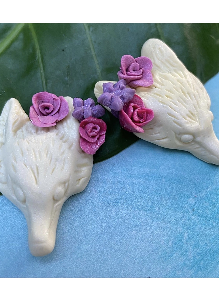 Pendientes loba foxylobi floreada  6