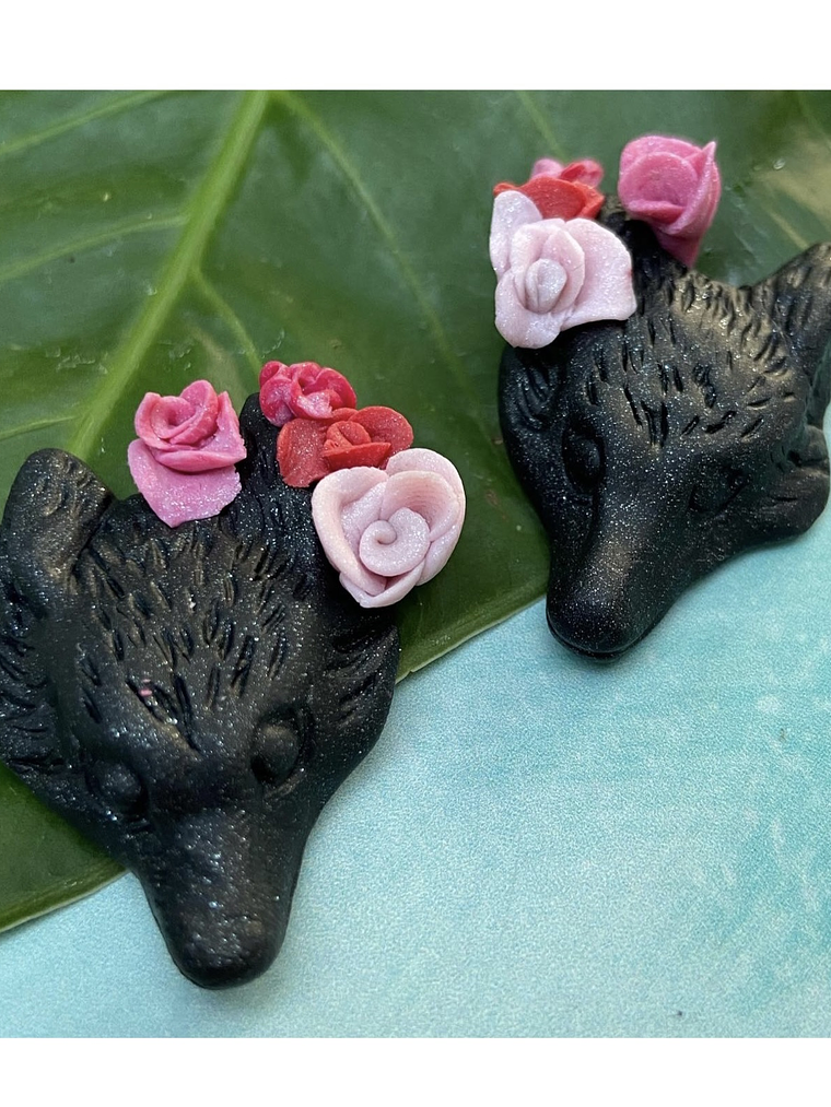 Pendientes loba foxylobi floreada  3