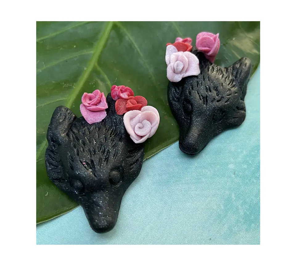 Pendientes loba foxylobi floreada  3