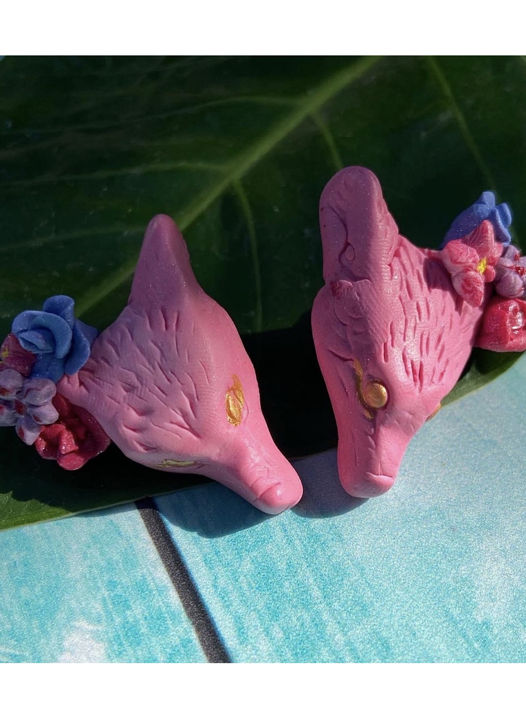 Pendientes loba foxylobi floreada  7