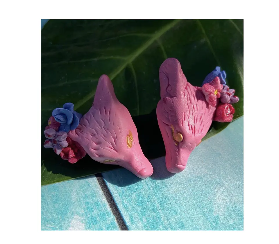 Pendientes loba foxylobi floreada  7