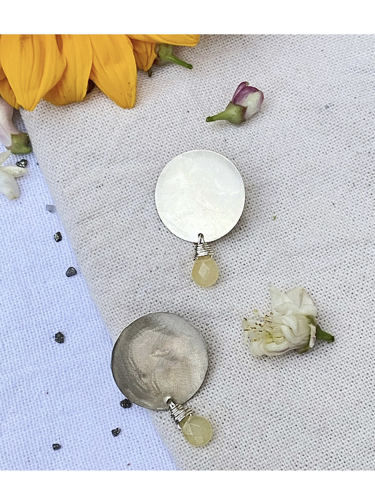 Pendientes Circulo herraje y piedras o perlas naturales 3