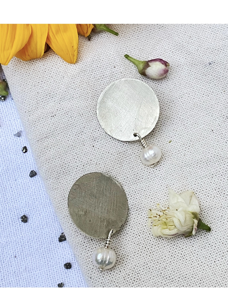 Pendientes Circulo herraje y piedras o perlas naturales 1