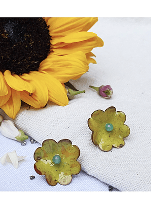  Aros mini flor “fleur pegaditos