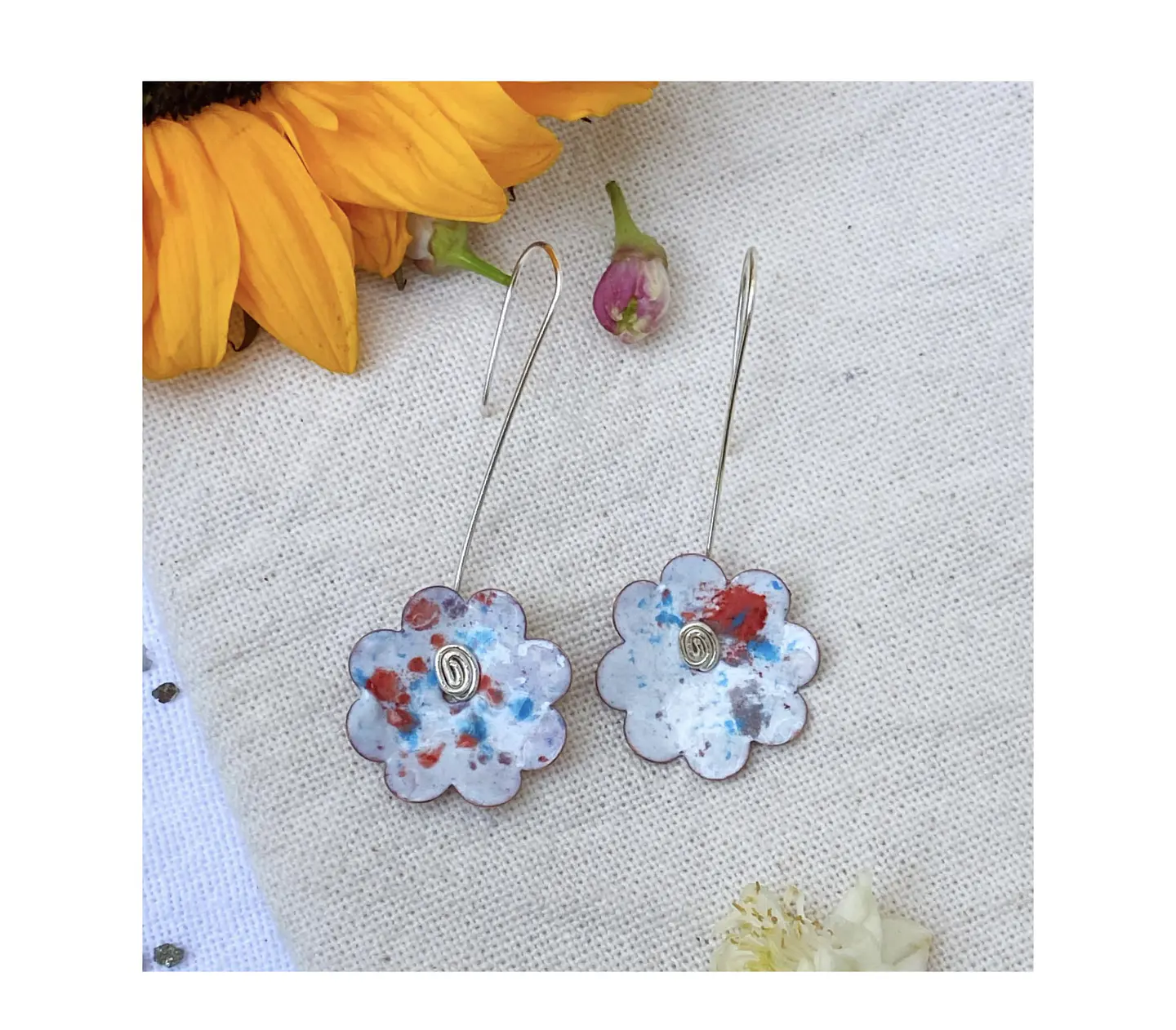 Pendientes Aros mini flor  “mini fleur