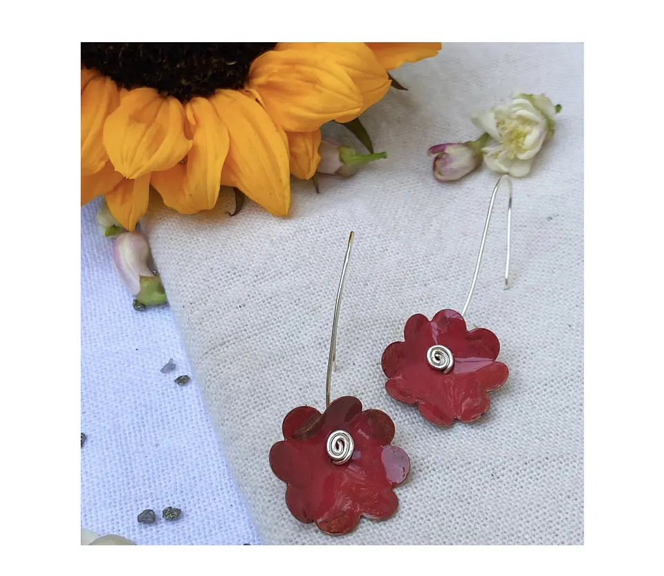 Pendientes Aros mini flor  “mini fleur