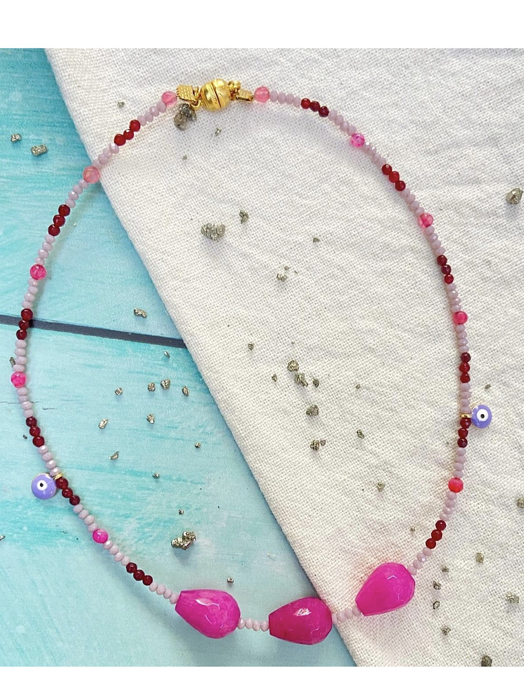 Collar  ágatas y cristales  1