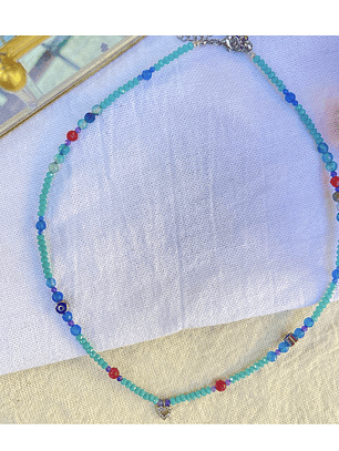 Gargantilla con piezas turcas en plateado 