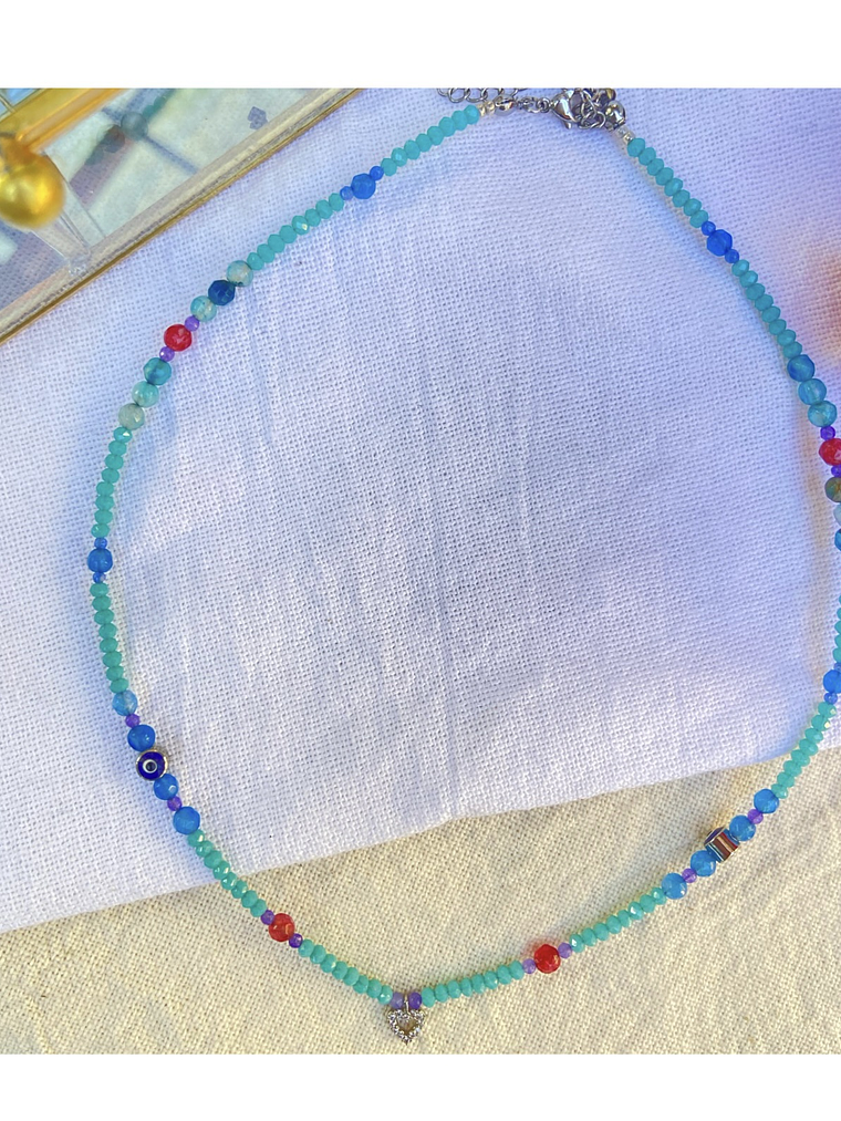 Gargantilla con piezas turcas en plateado  1