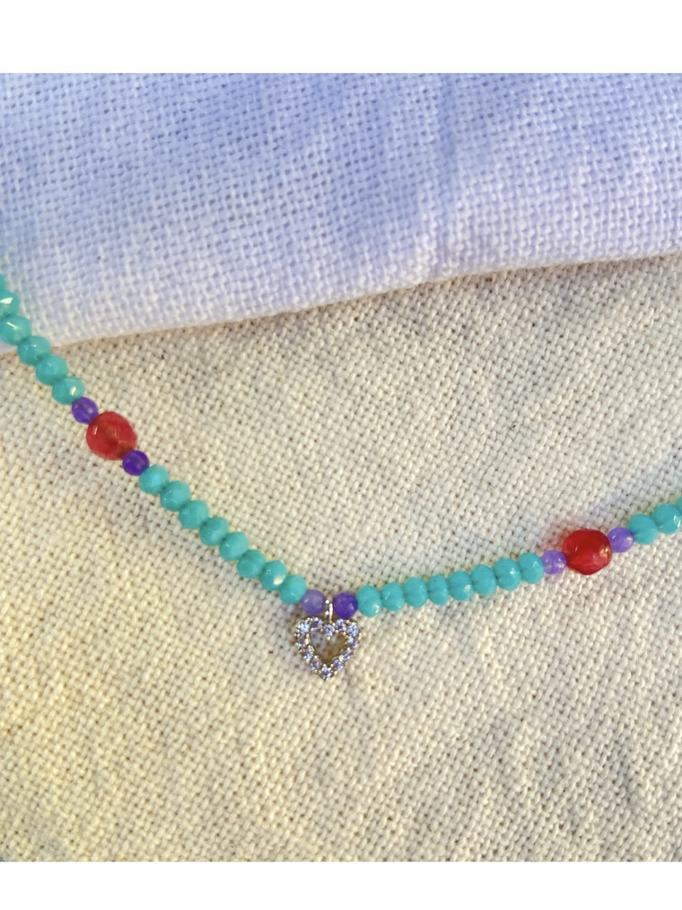 Gargantilla con piezas turcas en plateado  2