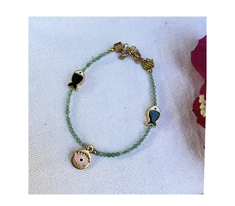 Pulsera con piezas turcas cristales checos y piedras naturales 