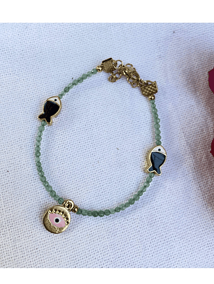 Pulsera con piezas turcas cristales checos y piedras naturales 