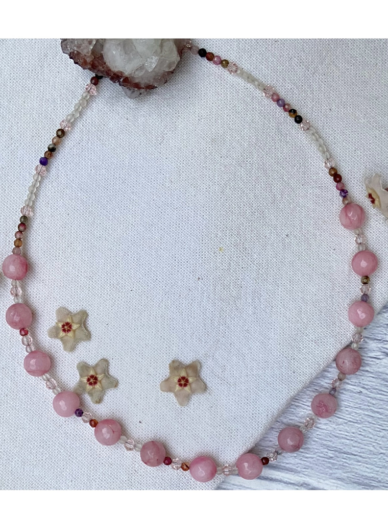 Gargantilla de ágatas rosas 1