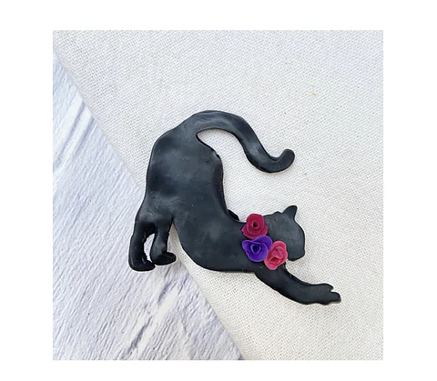Prendedor Gato michi clay